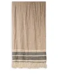 The House of Lyria Tormentato stripe-detail cashmere throw - Neutrals
