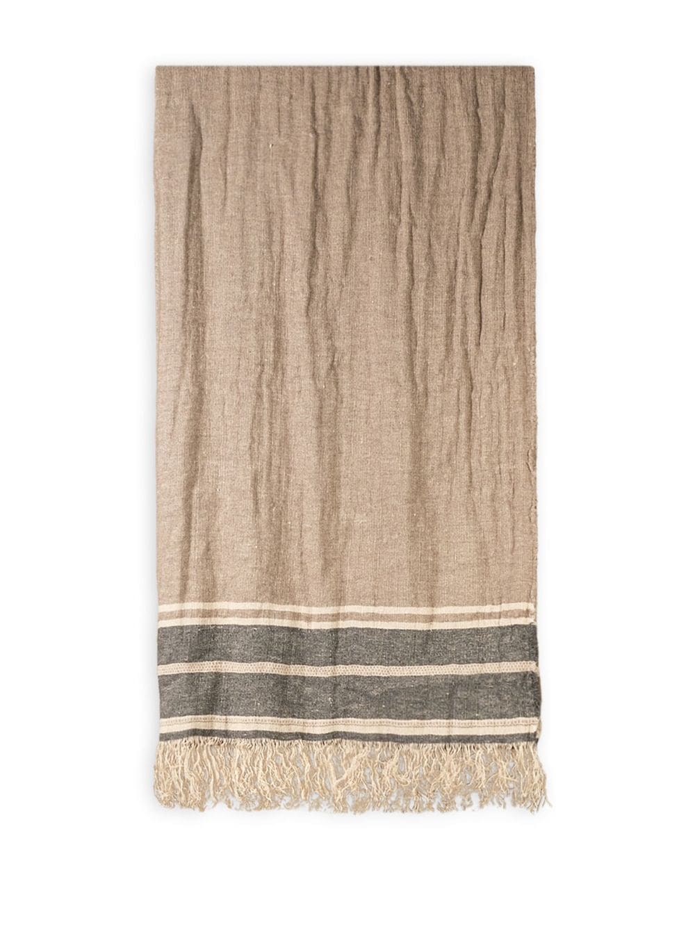Shop The House Of Lyria Tormentato Stripe-detail Cashmere Throw In Neutrals