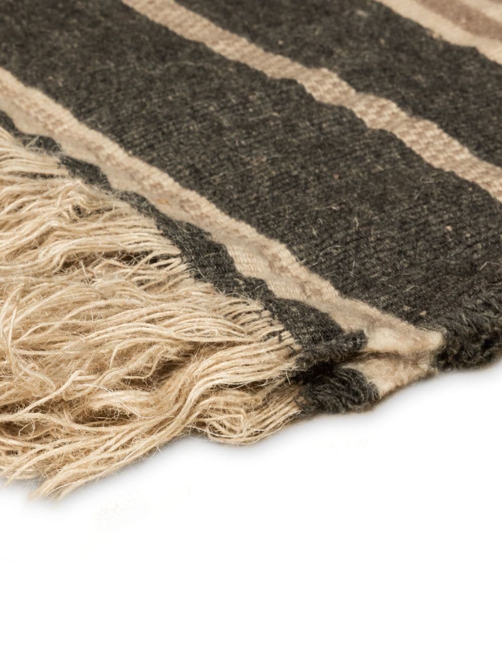 TORMENTATO 条纹细节羊绒盖毯