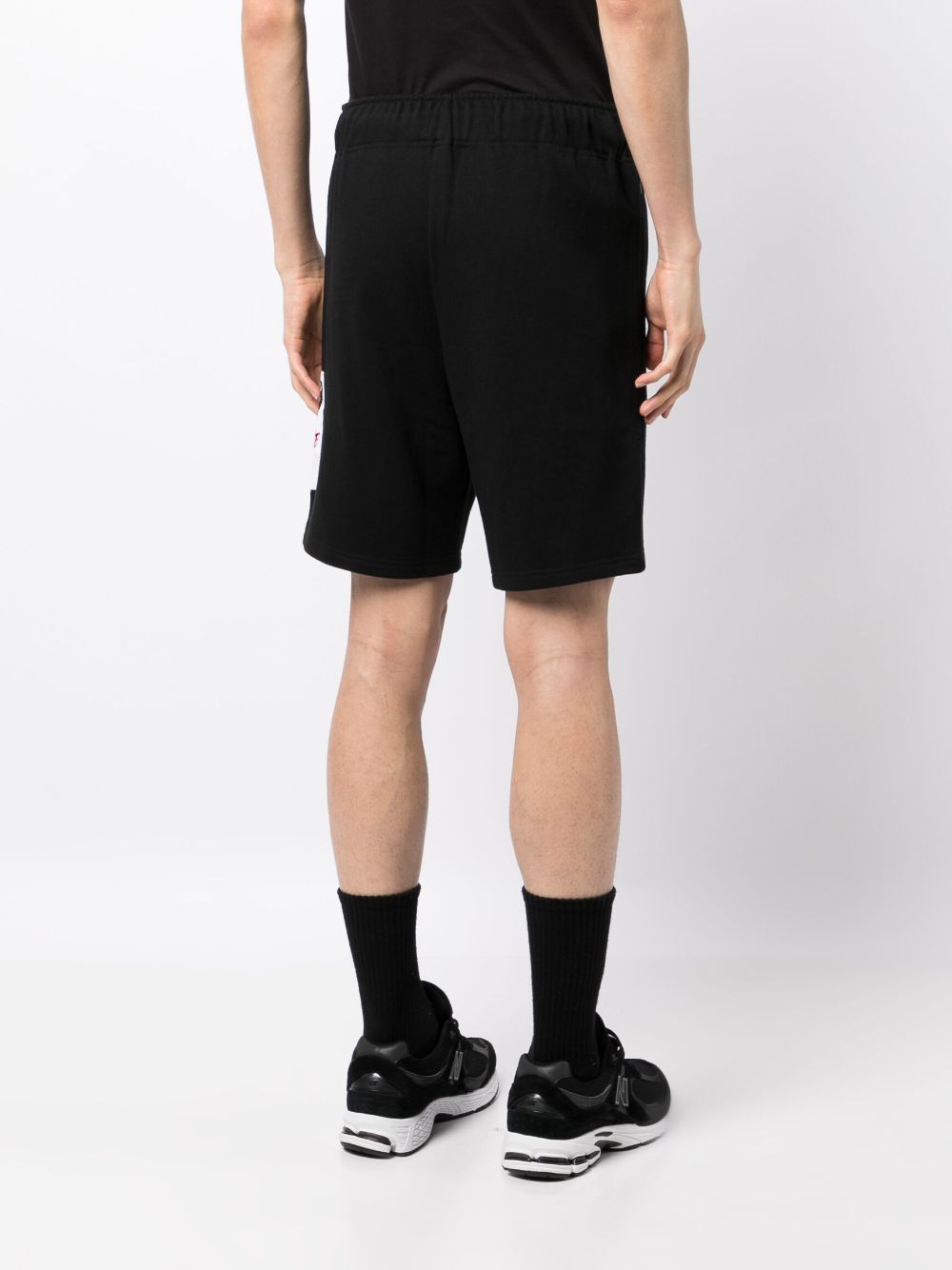 Shop Ports V Logo-patch Jersey Track Shorts In Black