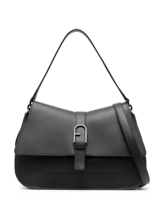 FURLA ブラックレザー　ショルダーバッグ Furla レザー ショルダーバッグ | ブラック | FARFETCH JP