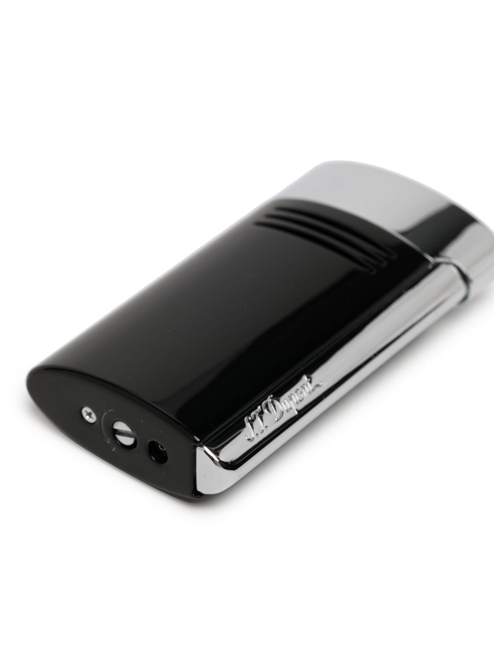 Shop St Dupont Megajet Engraved Logo Lighter In Schwarz