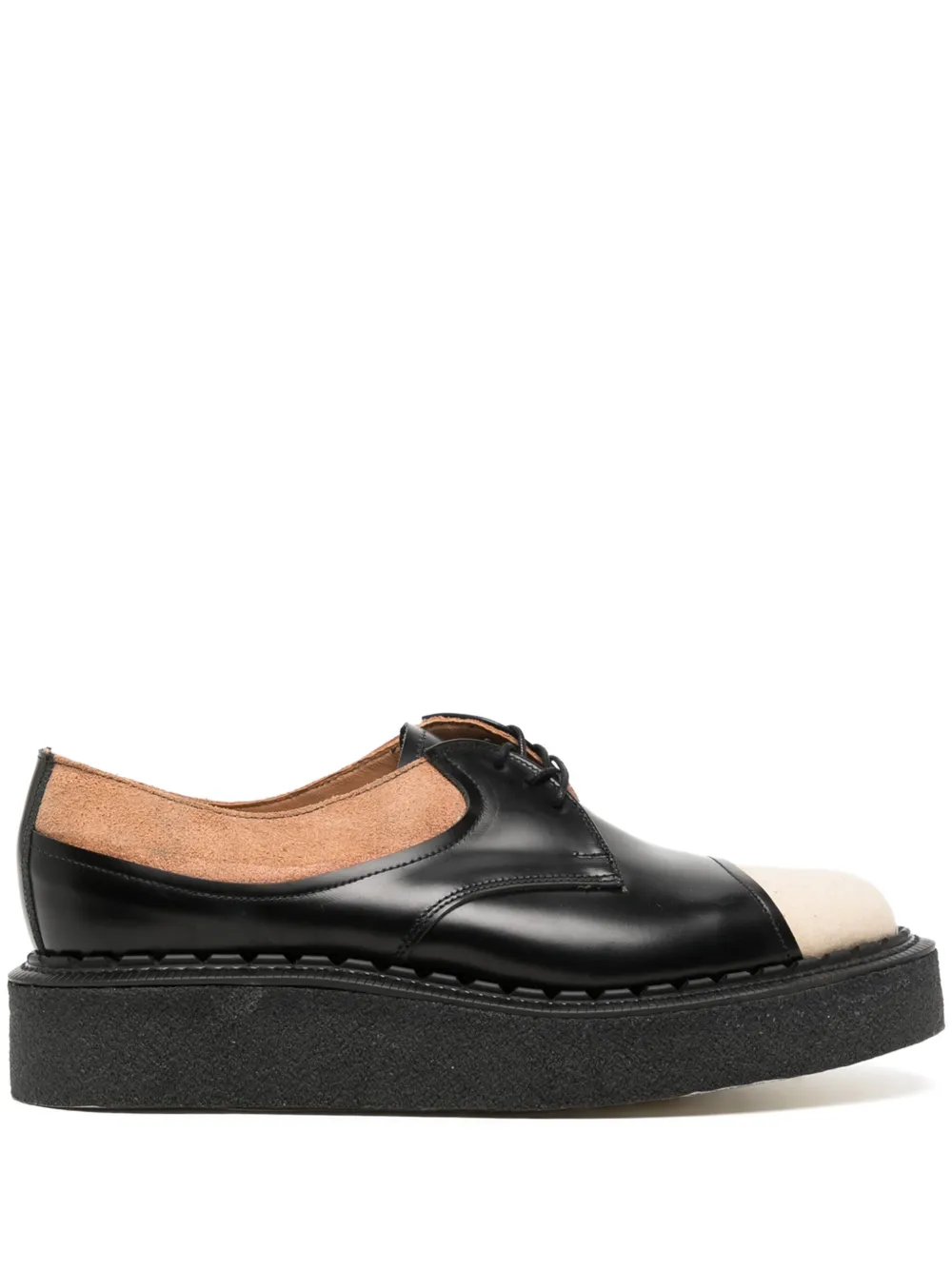 Shop Comme Des Garçons Homme Deux Colour-block Leather Oxford Shoes In Black