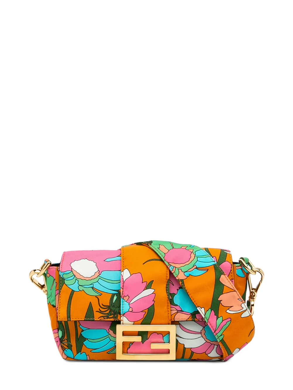 Multicolored FF printed Baguette bag