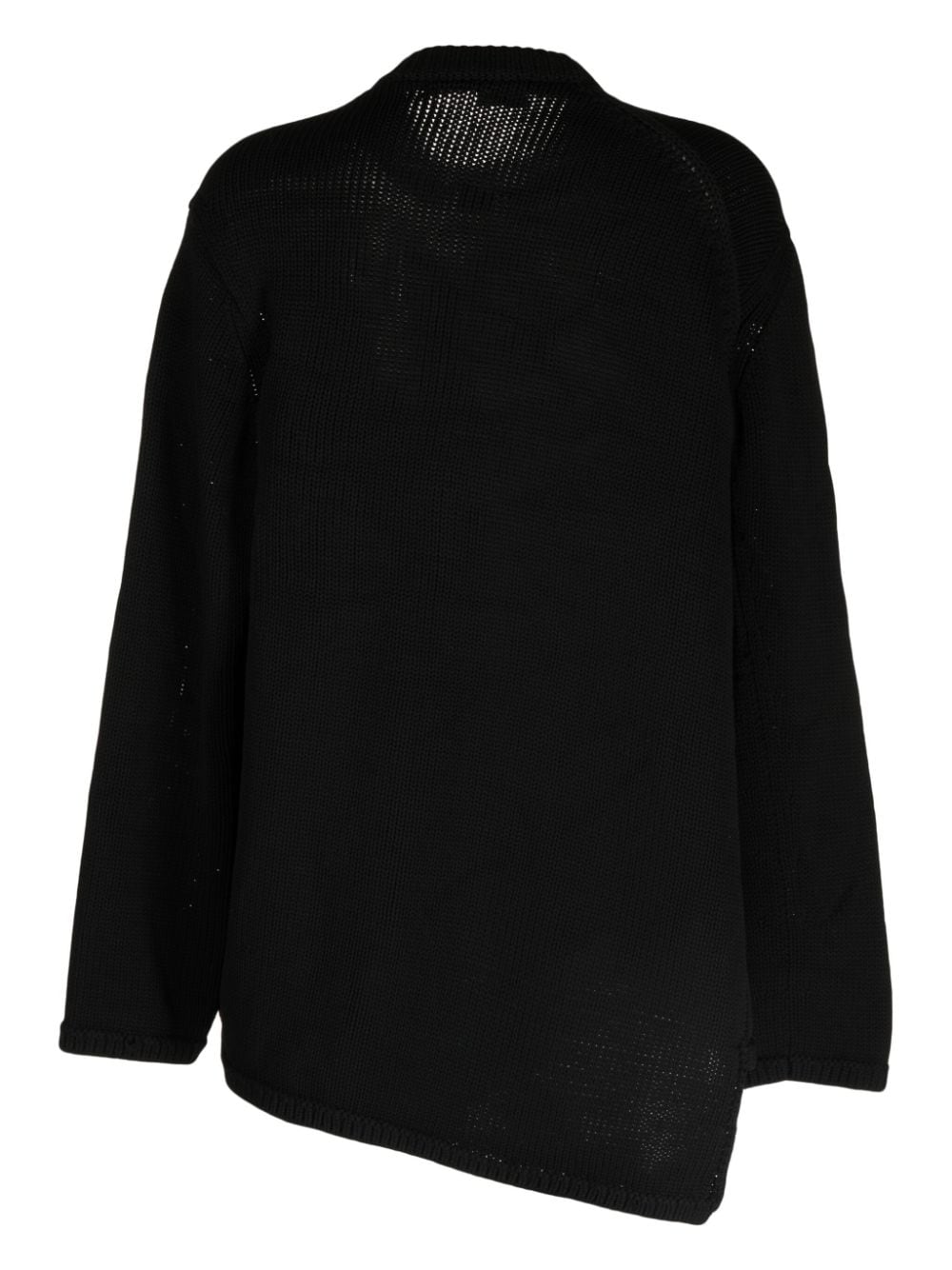 Shop Comme Des Garçons Gathered-detail Knitted Jumper In Black