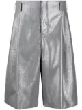 Comme des Garçons Homme Plus metallic-finish wool shorts - Silver