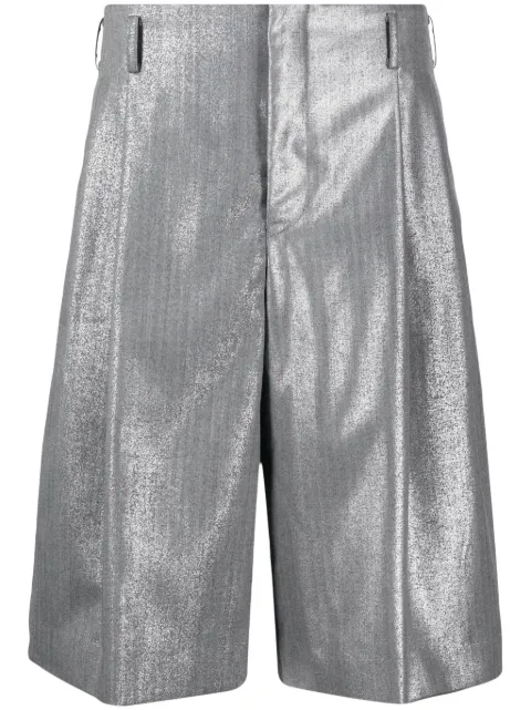 Comme des Garçons Homme Plus شورت صوف بلمسة ميتاليك 