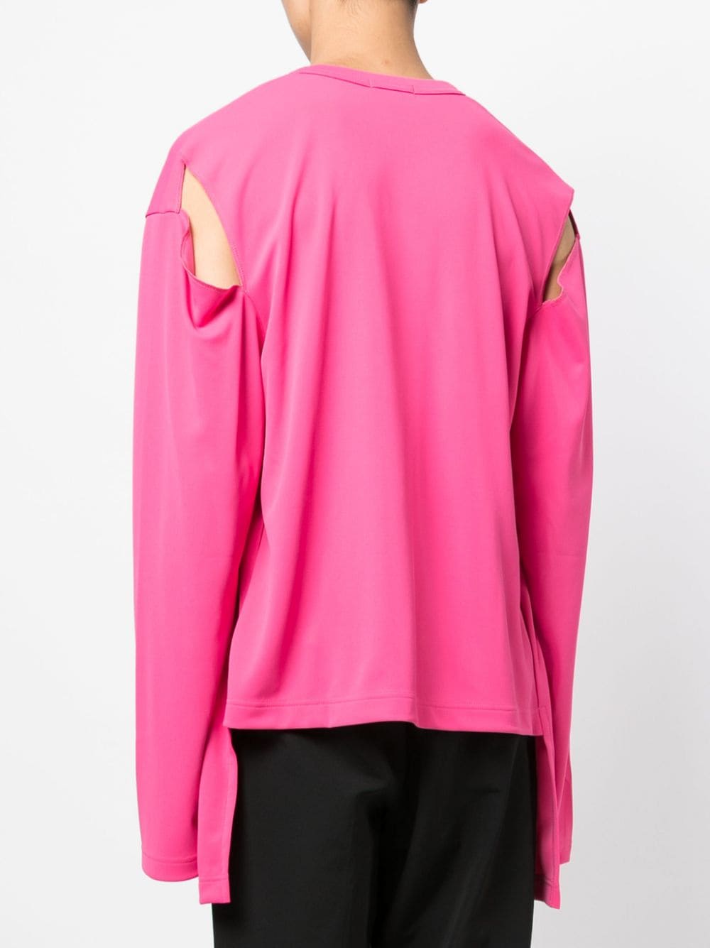 Shop Comme Des Garçons Homme Deux Cut-out Detailing Long-sleeve T-shirt In Pink