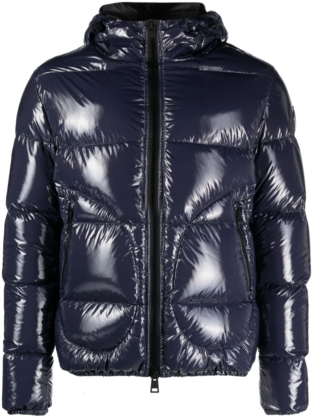 Image 1 of Herno logo-patch patent padded jacket