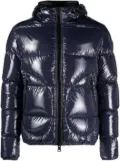 Herno logo-patch patent padded jacket - Blue
