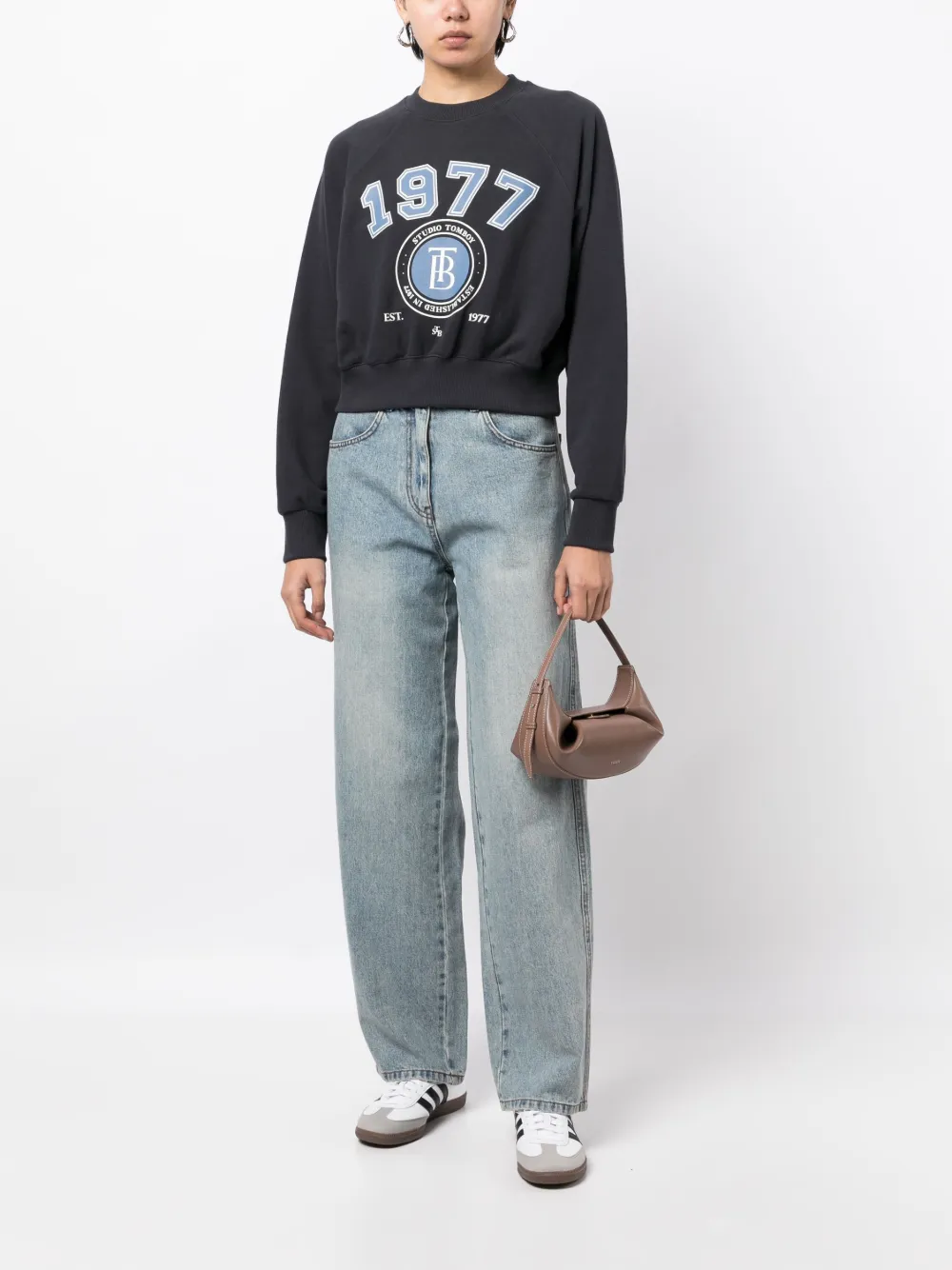 STUDIO TOMBOY Sweater met logoprint - Blauw