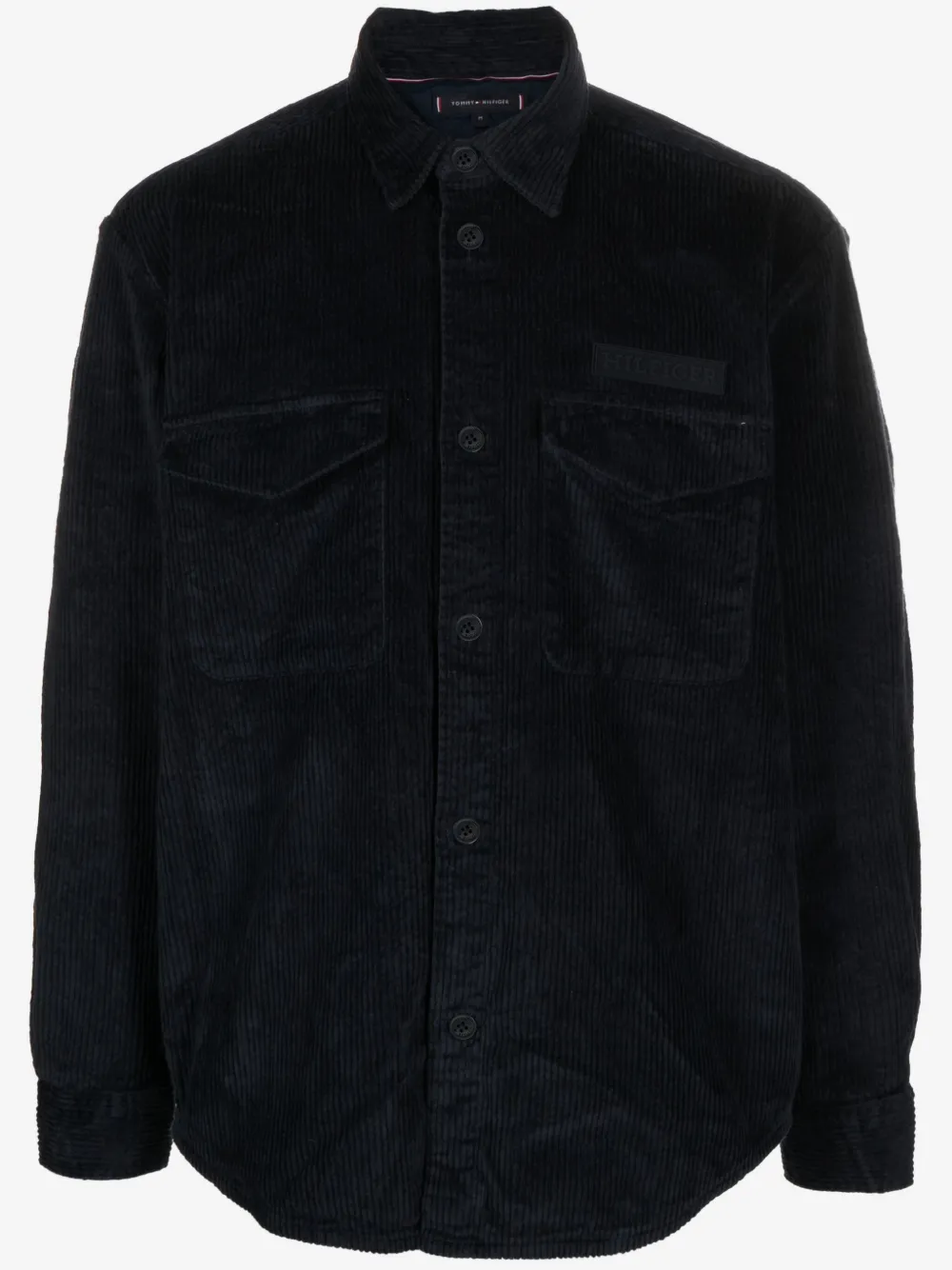 Tommy Hilfiger rubberised-logo corduroy overshirt | Blue | Image 1