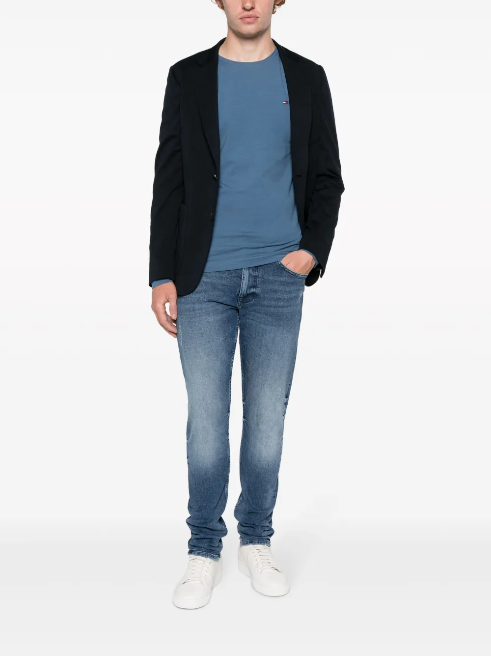 Tommy Hilfiger T-shirt met geborduurd logo - Blauw