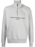 Tommy Hilfiger logo-embroidered half-zip sweatshirt - Grey