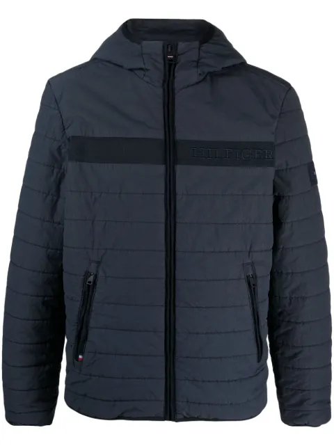 Tommy Hilfiger logo-embroidered padded hooded jacket