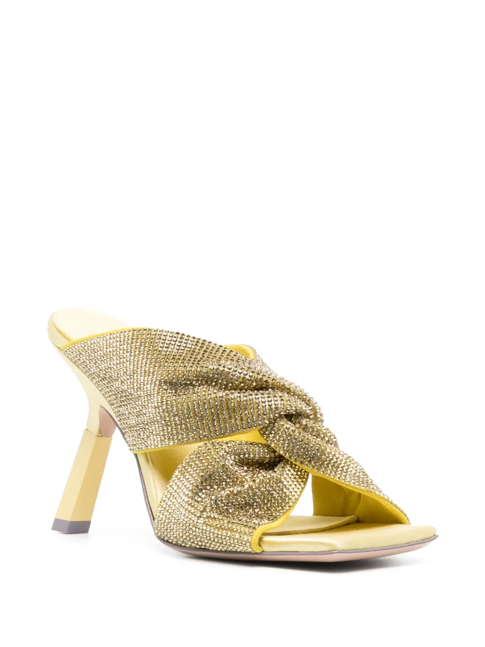 Sebastian Milano Paris Crystal 100mm open-toe mules - Geel