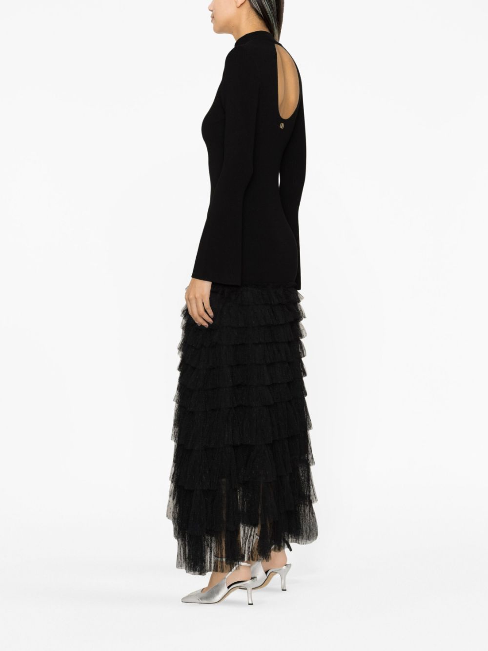 Bcbg black ruffle clearance skirt