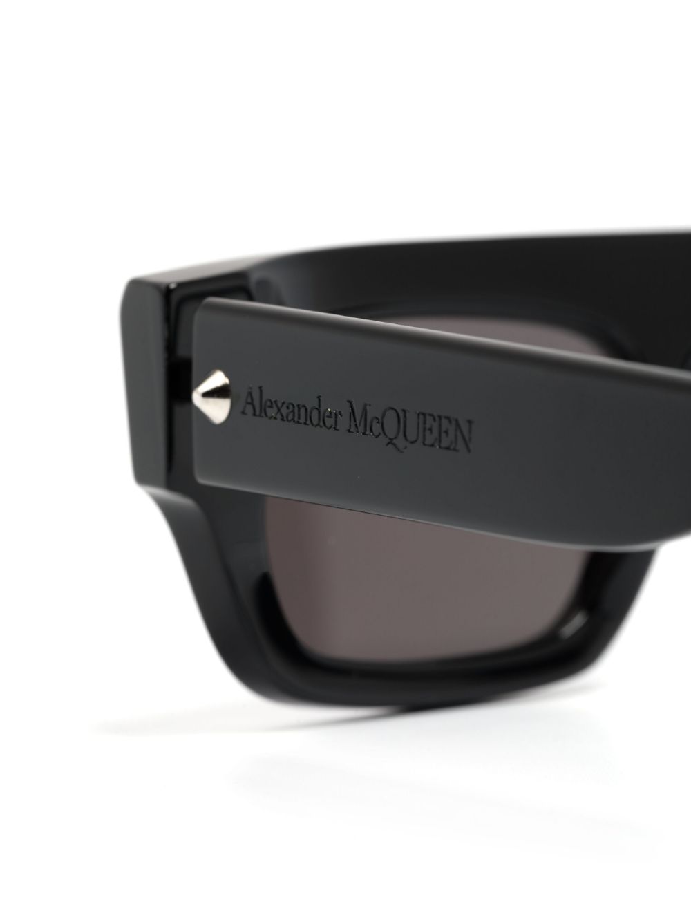 Alexander McQueen Eyewear logo-engraved rectangular-frame sunglasses Men