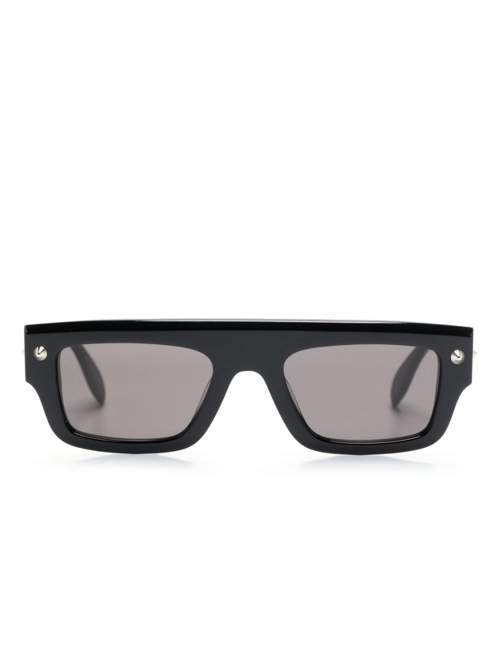 Alexander McQueen Eyewear logo-engraved rectangular-frame sunglasses Men