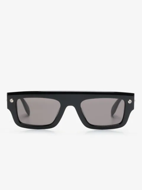 Alexander McQueen Eyewear logo-engraved rectangular-frame sunglasses
