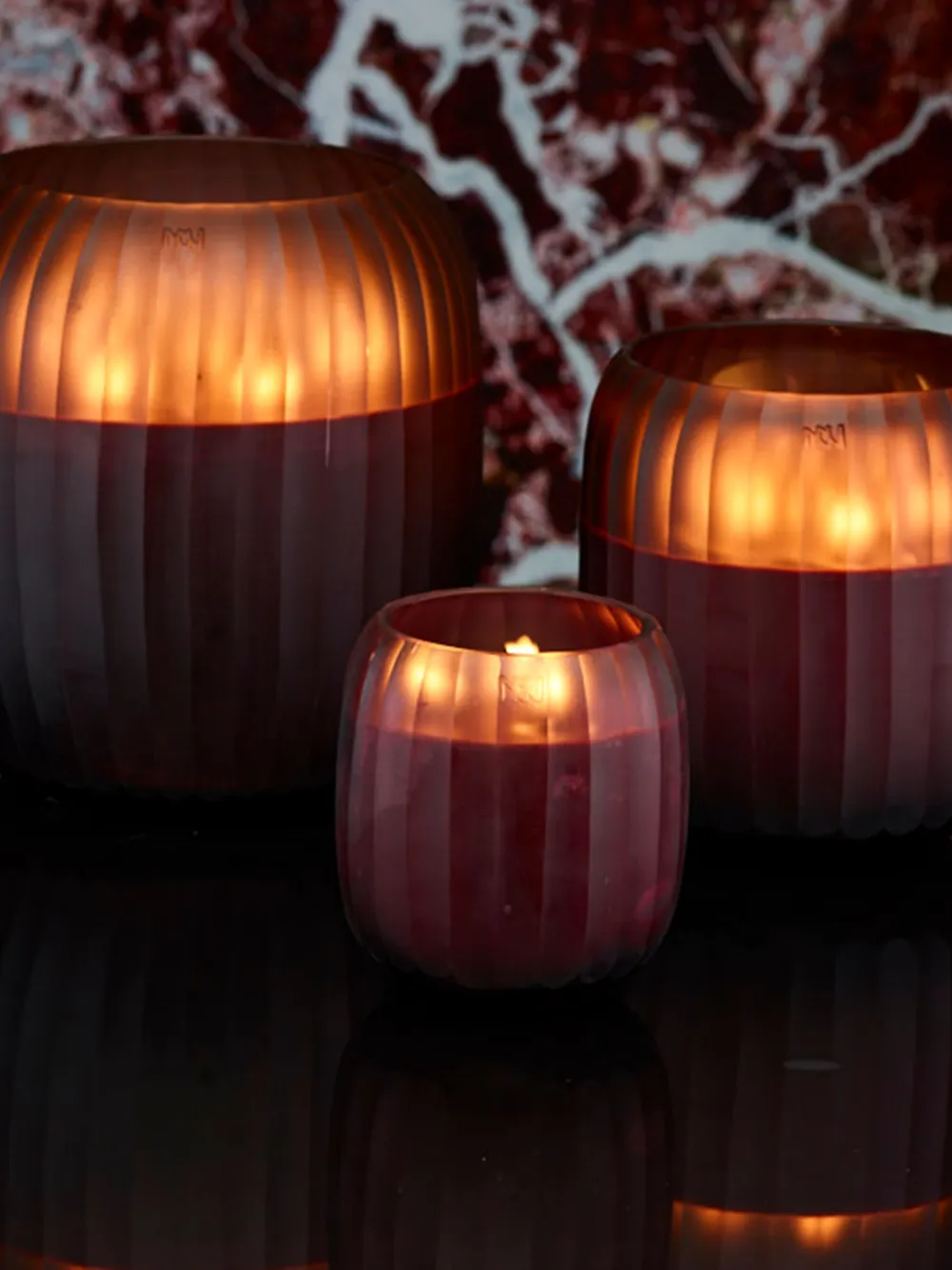 Onno Ruby Glass Candle In Pink