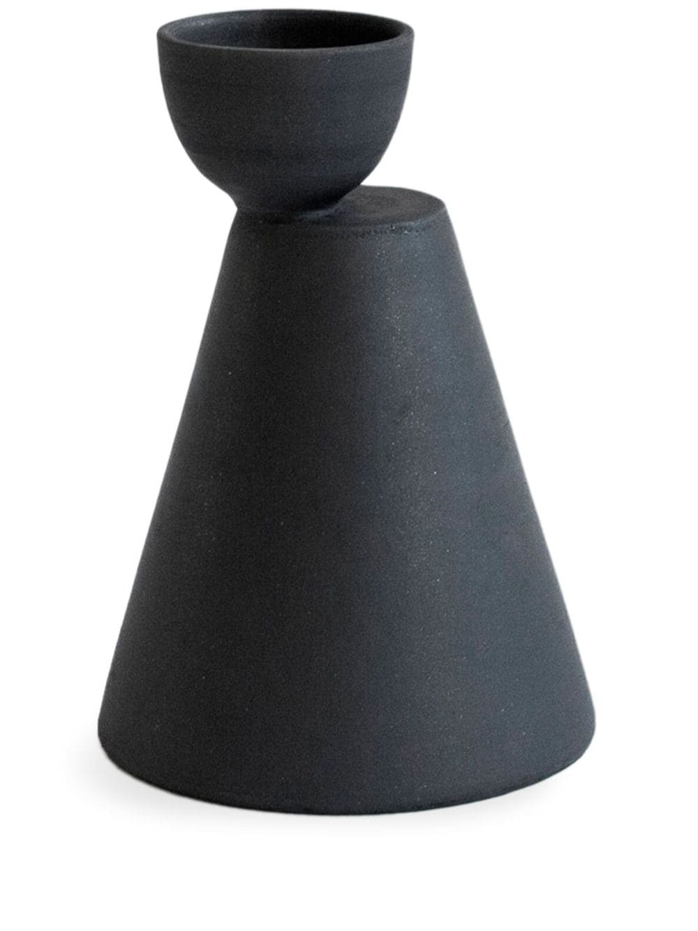 Origin Made Charred Cone clay vase (27cm) - Black