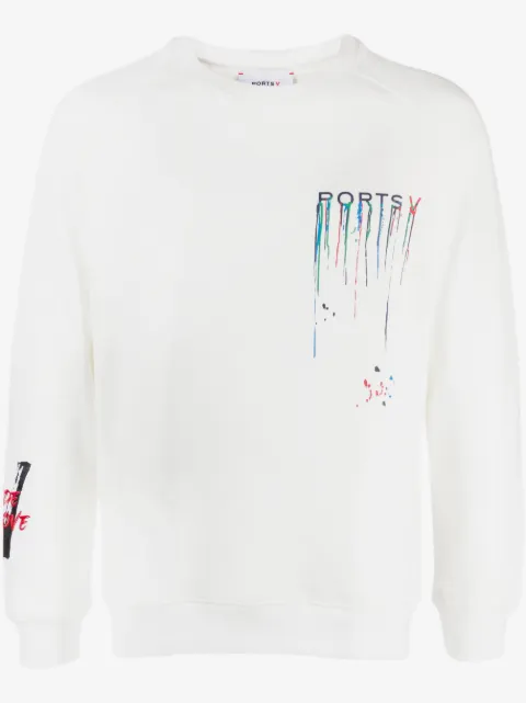Ports V Sweatshirt mit Farbklecks-Print