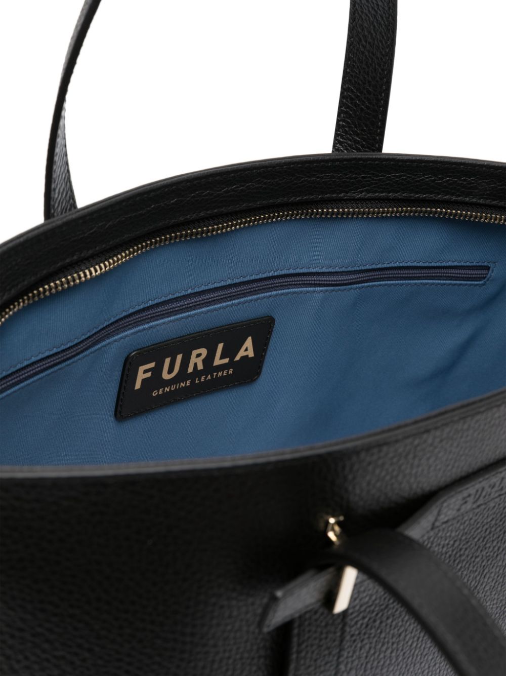 Shop Furla Large Giove Leather Tote Bag In Black
