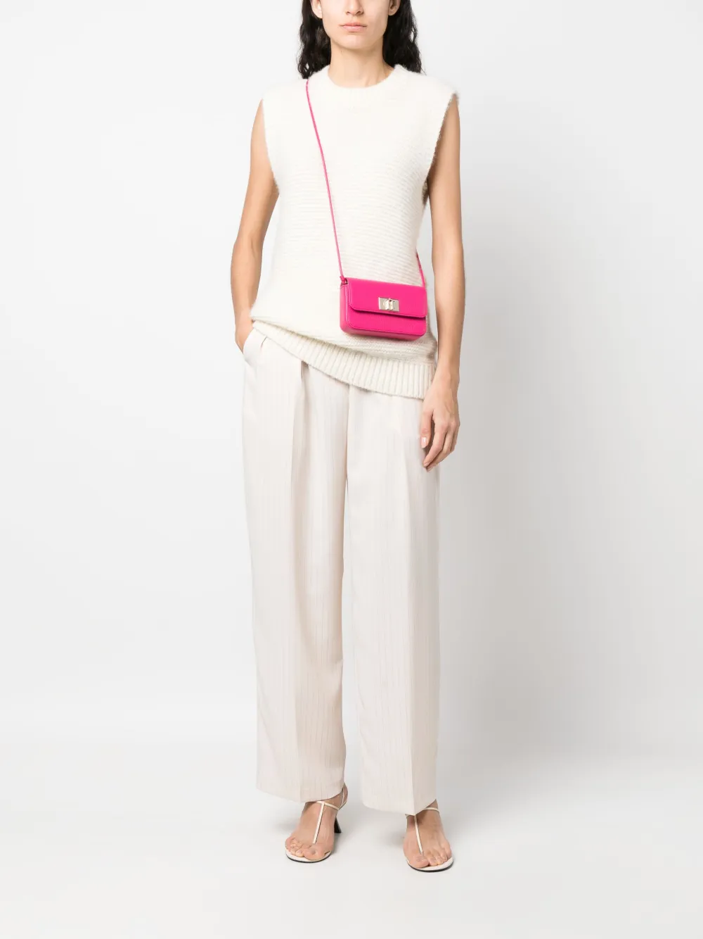 Furla mini leather shoulder bag - Roze