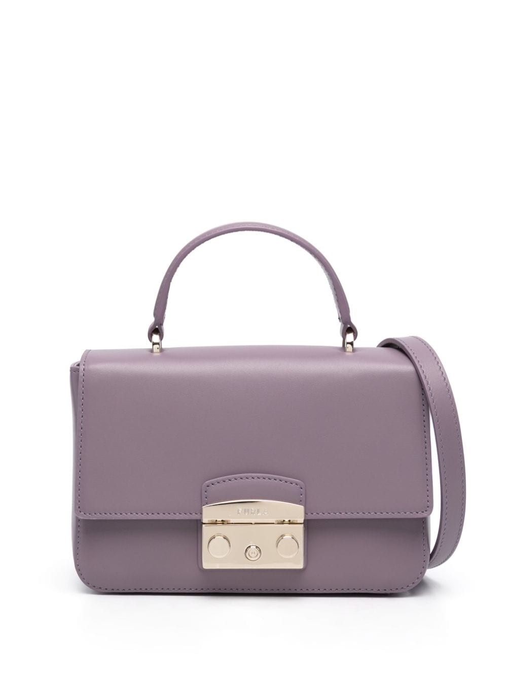 Furla Mini Leather Tote Bag In Purple