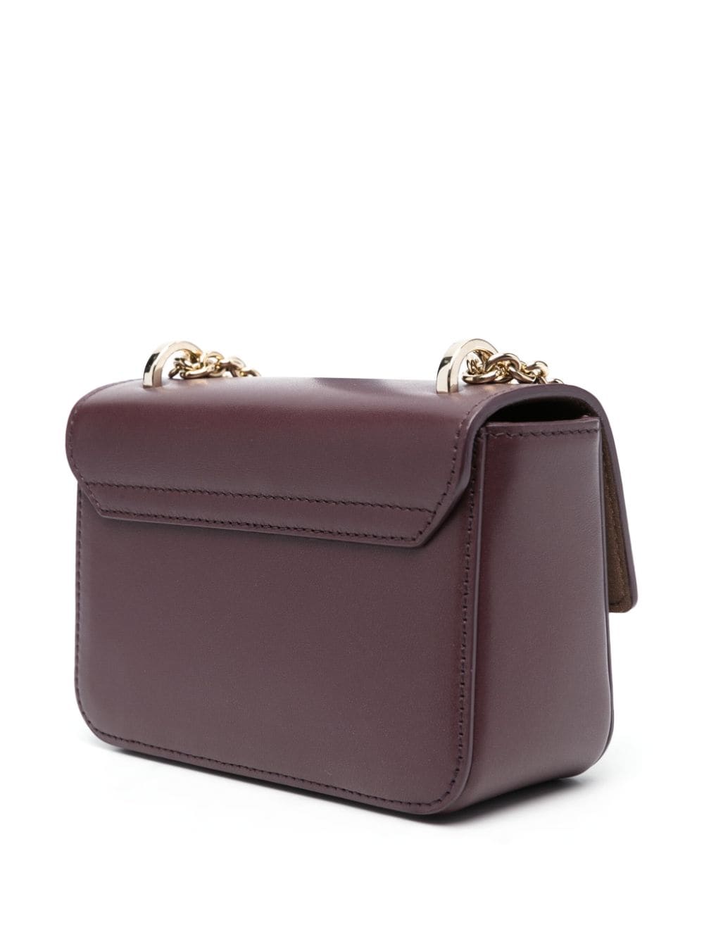 Shop Furla Mini Metropolis Leather Crossbody Bag In Purple