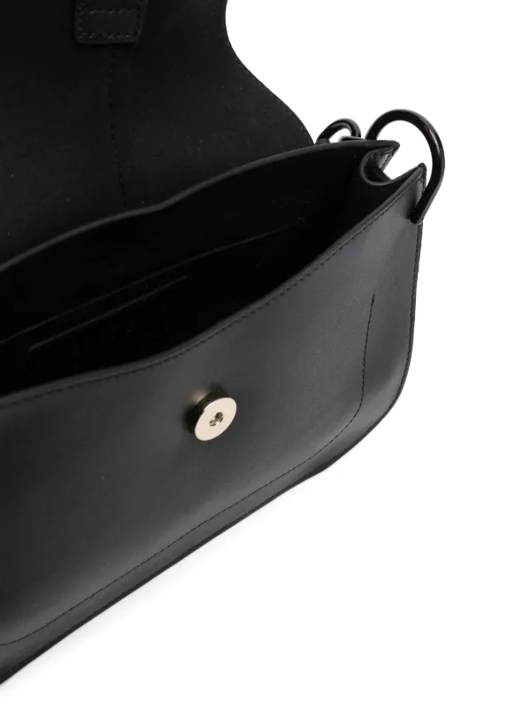 FURLA ミラノS ブラックレザー ショルダーバッグ Furla レザーショルダーバッグ | ブラック | FARFETCH JP
