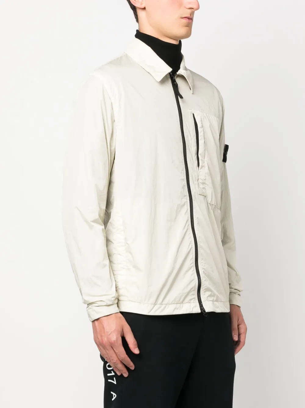  Stone Island Compass-patch Lightweight Zip-up Jacket - Neutrals 