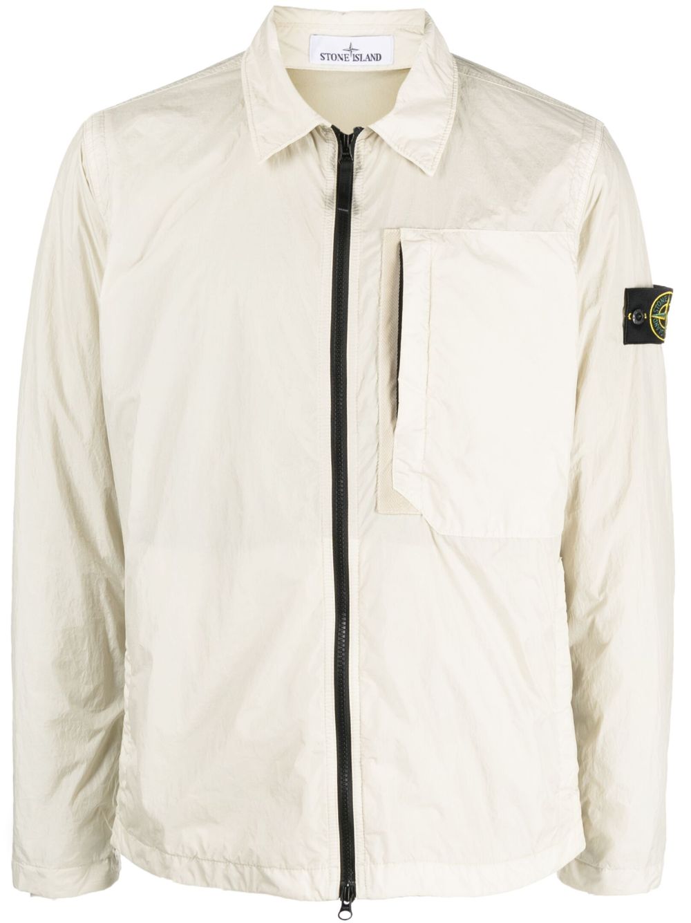 Stone Island Compass-patch lightweight zip-up jacket - Neutrals