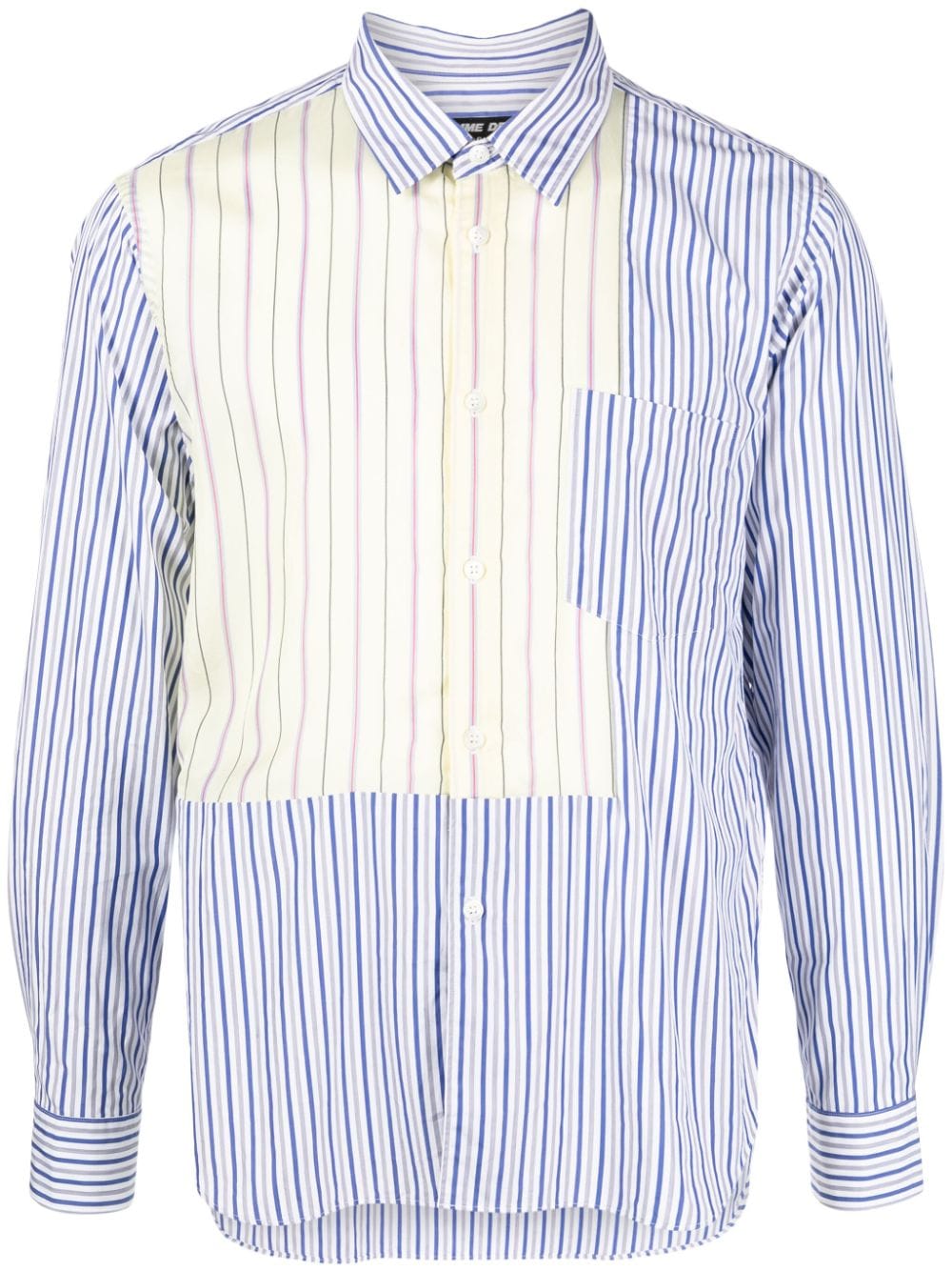 Comme des Garçons Homme Deux contrasting-panel detailed cotton shirt Veelkleurig