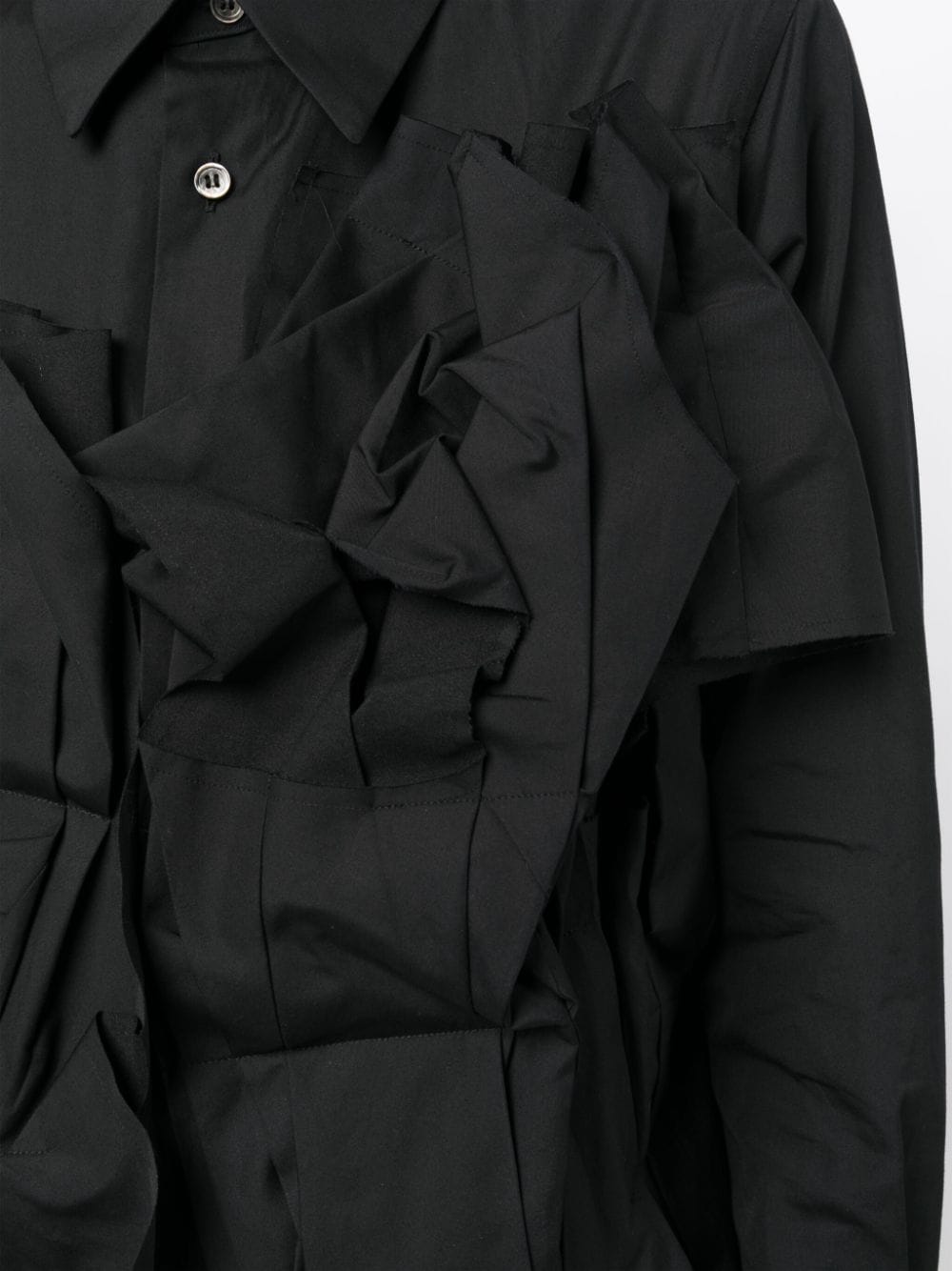 Shop Comme Des Garçons Long-sleeve Cotton Shirt In Black