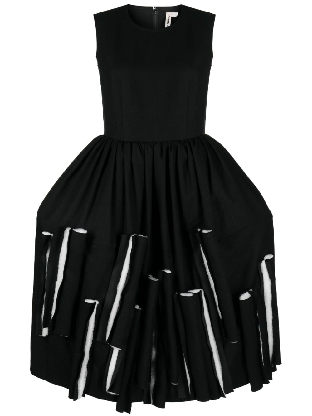 Comme Des Garçons Layered Sleeveless Midi Dress In Black