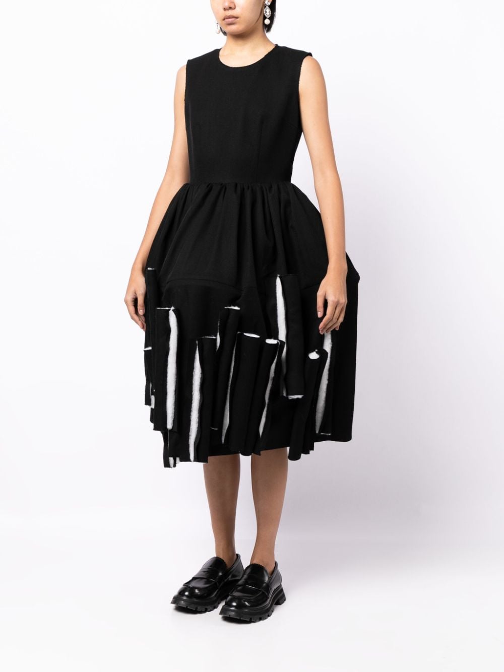 Shop Comme Des Garçons Layered Sleeveless Midi Dress In Black