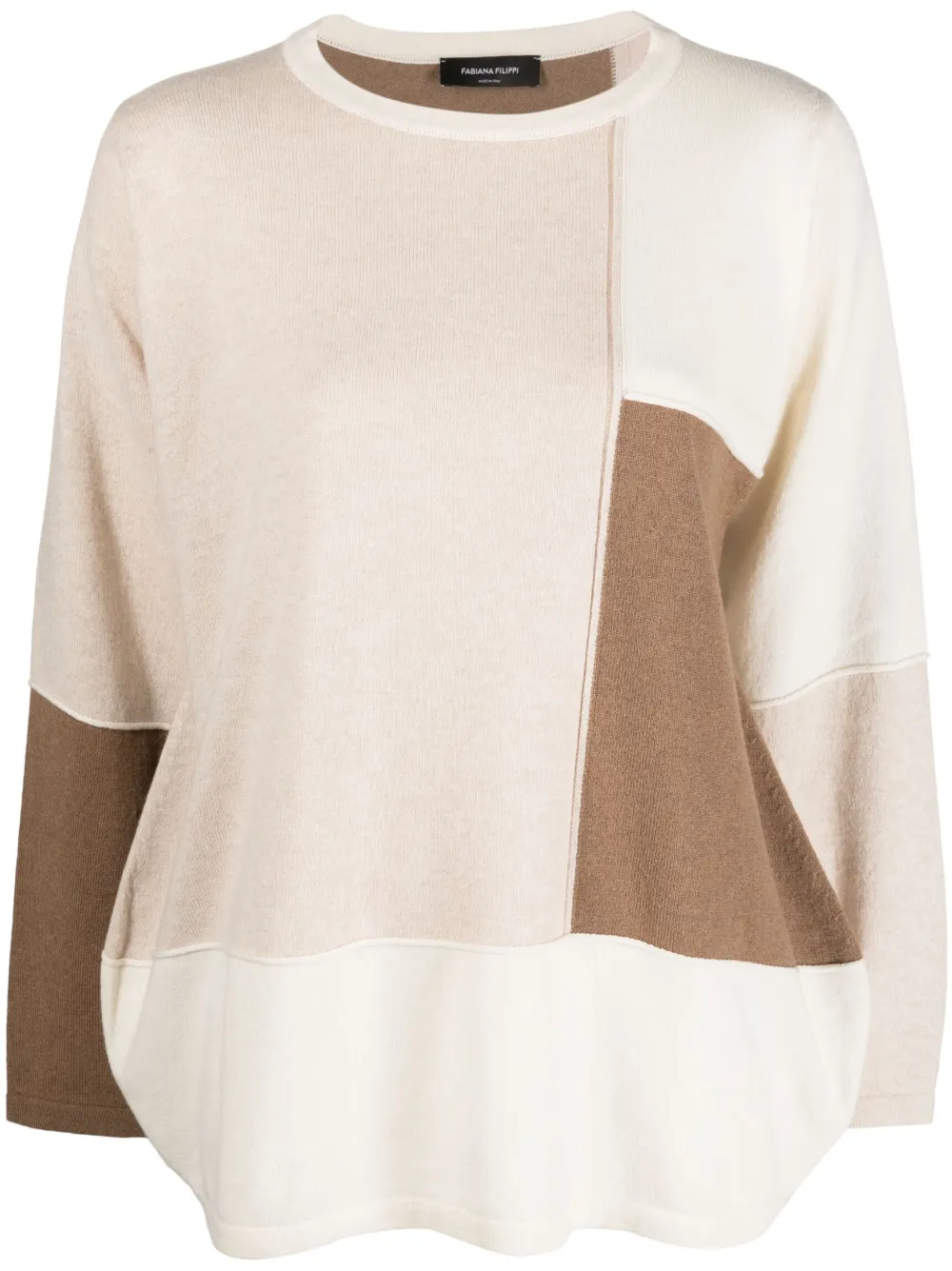 Fabiana Filippi Contrasting-panel Detail Jumper In Neutrals