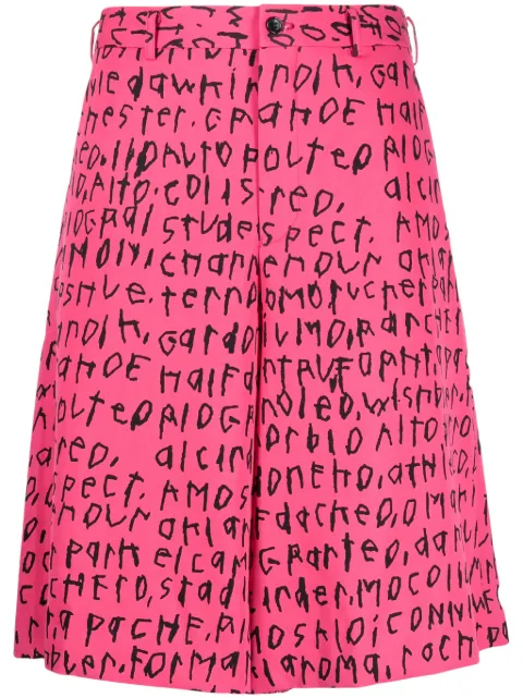 Comme des Garçons Homme Plus graphic-print wool shorts