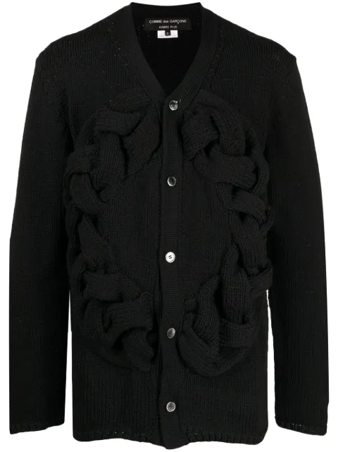 Comme des Garçons Homme Plus braided-band V-neck cardigan 