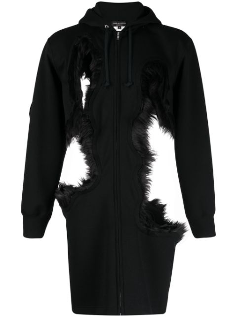 Comme des Garcons Homme Plus cut-out faux-fur trim hoodie Men