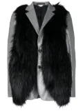 Comme des Garçons Homme Plus faux-fur wool blazer - Silver
