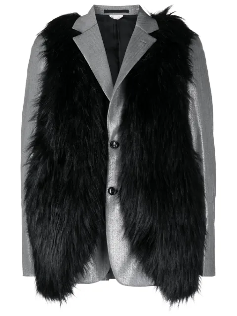 Comme des Garçons Homme Plus faux-fur wool blazer