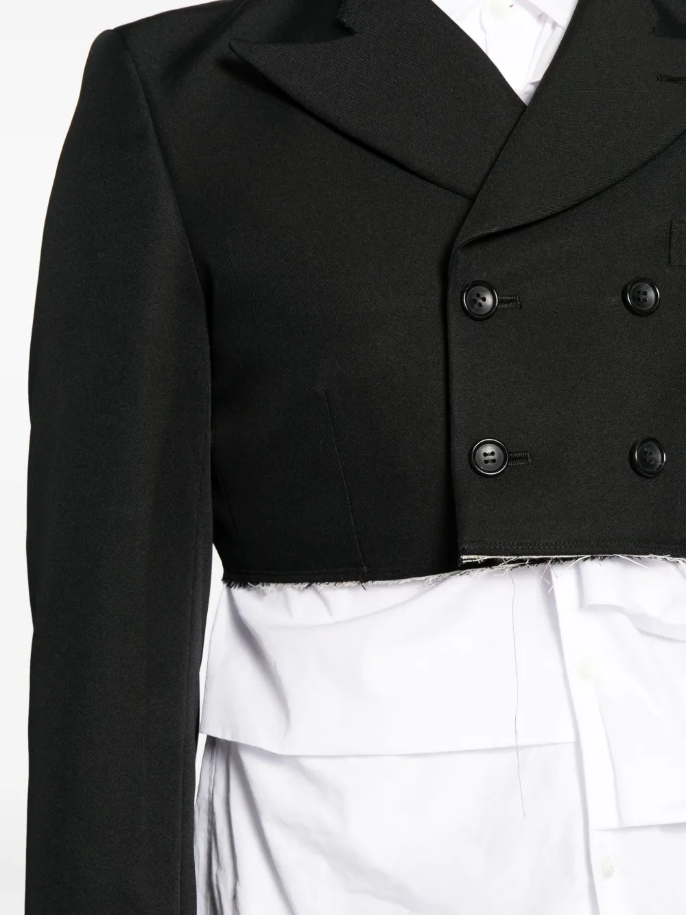 Comme Des Garçons Homme Deux Double-breasted Cropped Blazer In Black