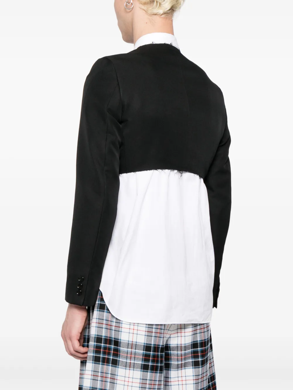 Comme Des Garçons Homme Deux Double-breasted Cropped Blazer In Black