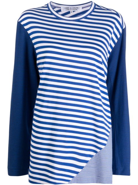 Comme Des Garçons Comme Des Garçons striped patchwork cotton sweatshirt