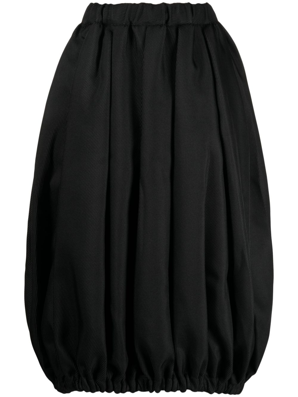 asymmetric elasticated-hem midi skirt