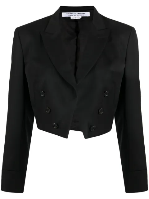Comme Des Garçons Comme Des Garçons double-breasted cropped wool blazer