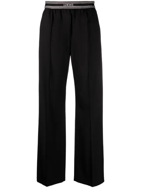 LOEWE logo-jacquard wool trousers
